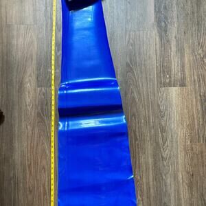 Blue Pleather Fabric Scrap Piece 49 x 7 x 15 Remnant